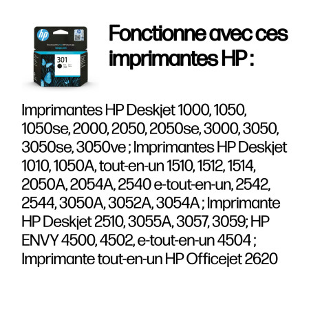 HP Cartouche d'encre noire 301 CH561EE