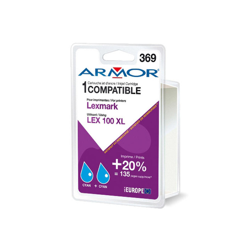 Armor Cartouche Pack Lexmark 100XL Cyan X2 K10188R1