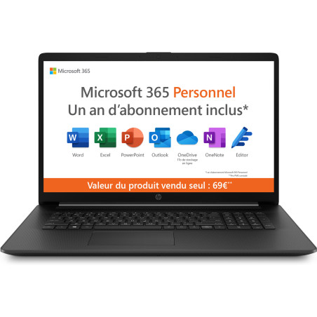 HP Ordinateur Portable 17.3" 3020E 4GB 128SSD W11 HP17CP0274NF