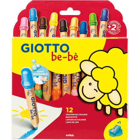 Giotto Étui 12 Crayons Maxi Bébé Réf 469700