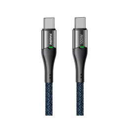 Remax Câble de Charge 100W USB-C LED Bleu RC-115