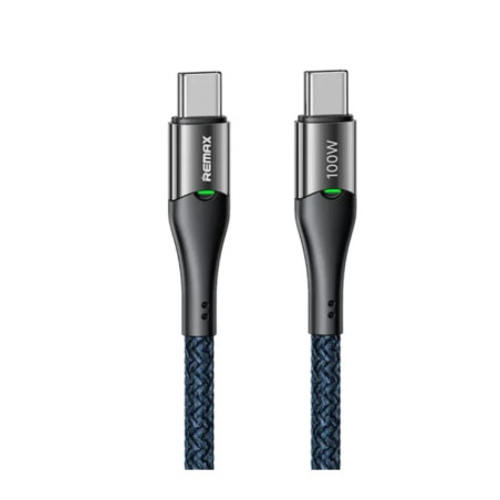 Remax Câble de Charge 100W USB-C LED Bleu RC-115