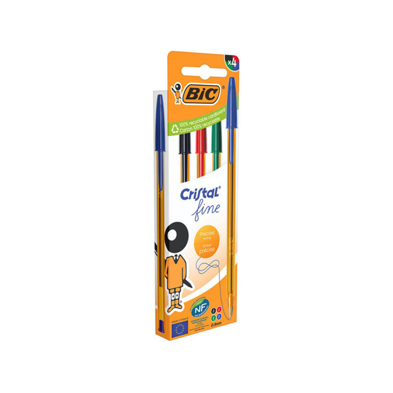 BIC Stylo Bille Cristal Fine Assortiment 516340