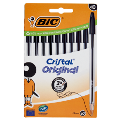 Bic Stylo Bille Cristal Noir Blister 10 516353