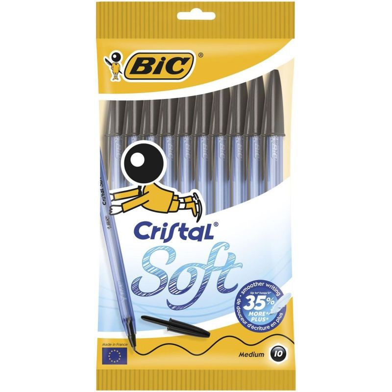 Bic Stylo Bille Cristal Soft Noir BL/10 918531