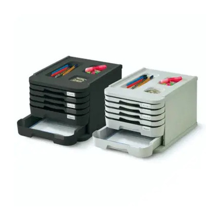 Bloc 6 Tiroirs Gris 1006-08