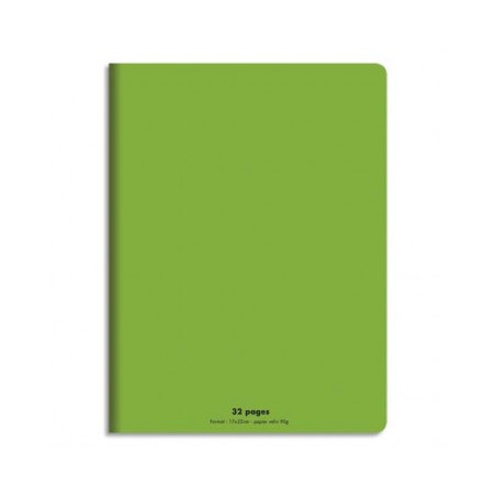 Cahier Piqué 17x22 32 Pages Couverture PP Vert