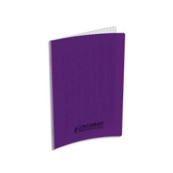 Cahier piqué 17x22 48 pages couverture PP violet 105472