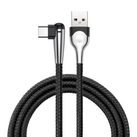 Baseus câble USB Type-C 1m 3A coude noir CATMVP-D01