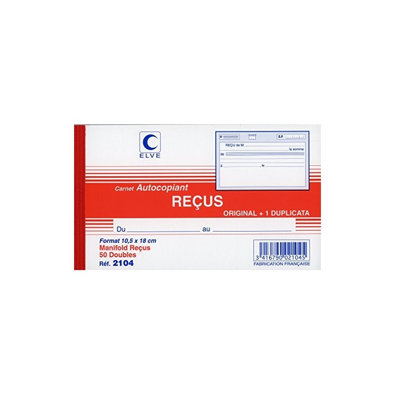 Elve Carnet de Reçu 105x148 50/2 LV2104