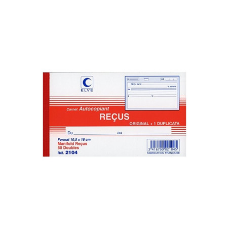 Elve Carnet de Reçu 105x148 50/2 LV2104