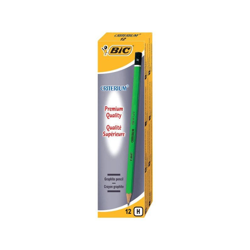 BIC Crayon Noir Criterium H Boîte de 12