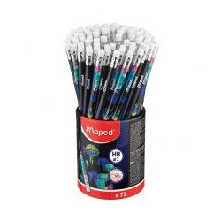Maped Crayon noir HB Deepsea avec gomme 851810