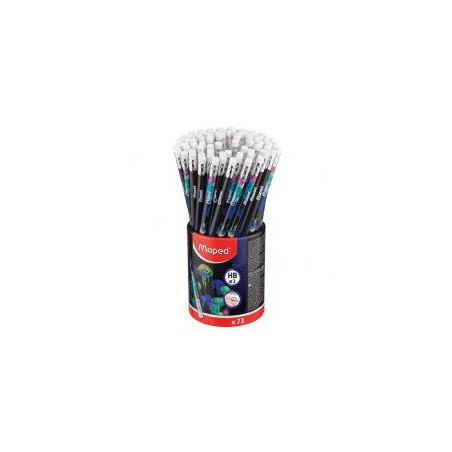Maped Crayon noir HB Deepsea avec gomme 851810