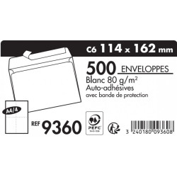 Enveloppes Blanches 11x16cm Silicones Boîte de 500 9360