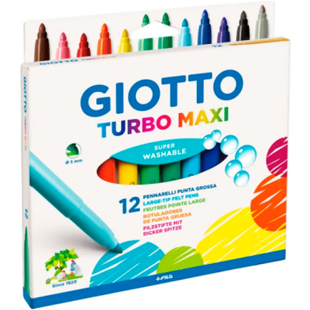 Giotto Feutres Turbo Maxi 12 Couleurs 07620000