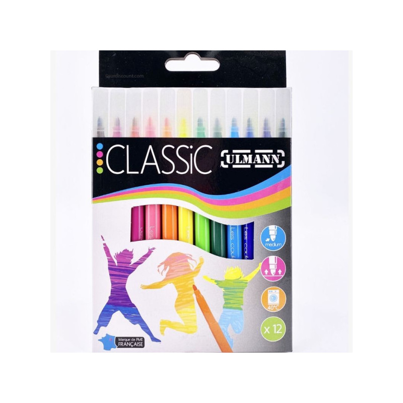 Ulmann Feutres Lavables Étui 12 Couleurs 610240