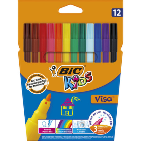BIC Feutres Coloriage Kids Visa Étui 12