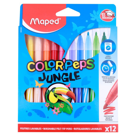 Maped Feutres Color'Peps Etui 12 Jungle 845420