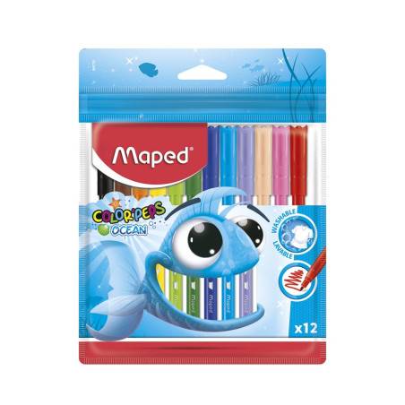 Maped Feutres Color'Peps Ocean Étui 12 couleurs 845720