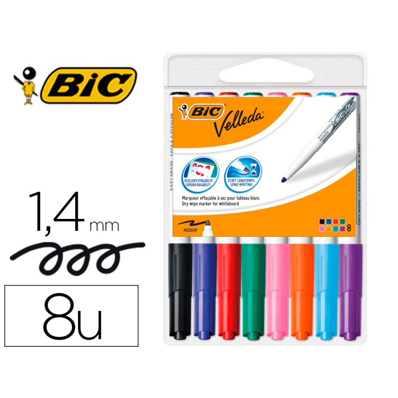 Bic Feutres Velleda Pochette 8 Couleurs 1748