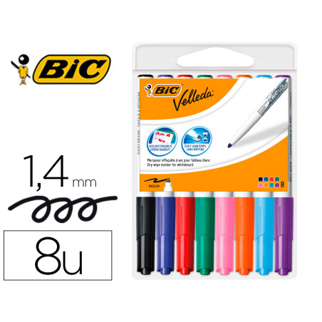 Bic Feutres Velleda Pochette 8 Couleurs 1748