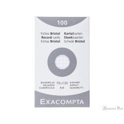 Exacompta Fiches Bristol 75x125mm Blanches 5x5 13201E
