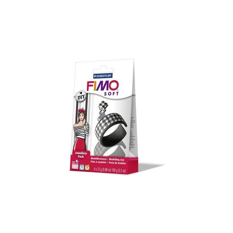 Fimo Set Bijoux Blanc et Noir 8025-05