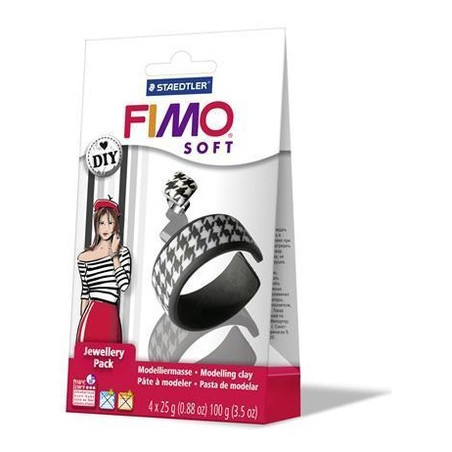 Fimo Set Bijoux Blanc et Noir 8025-05