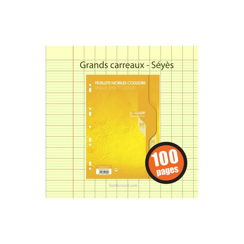 Clairefontaine Feuilles Mobiles A4 Jaune 80g 7964