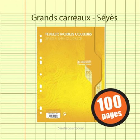 Clairefontaine Feuilles Mobiles A4 Jaune 80g 7964