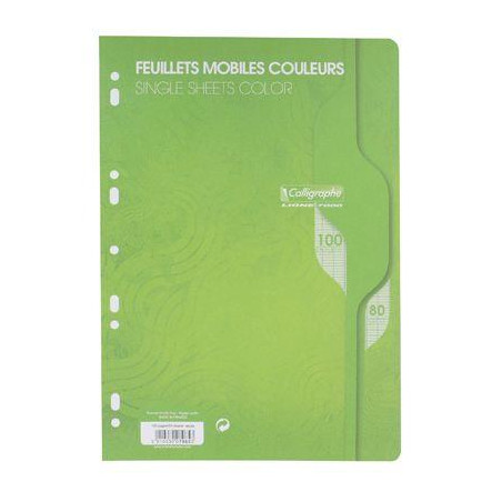 Clairefontaine Feuille Mobile A4 Seyes Vert 80g 7965