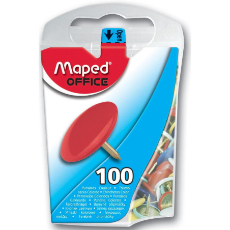 Maped Office Punaises Couleurs Assorties 100 pièces 310011