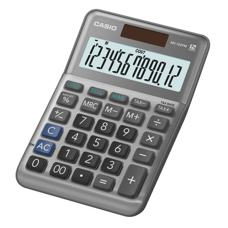 Casio Calculatrice MS-120FM Gris 12 Chiffres