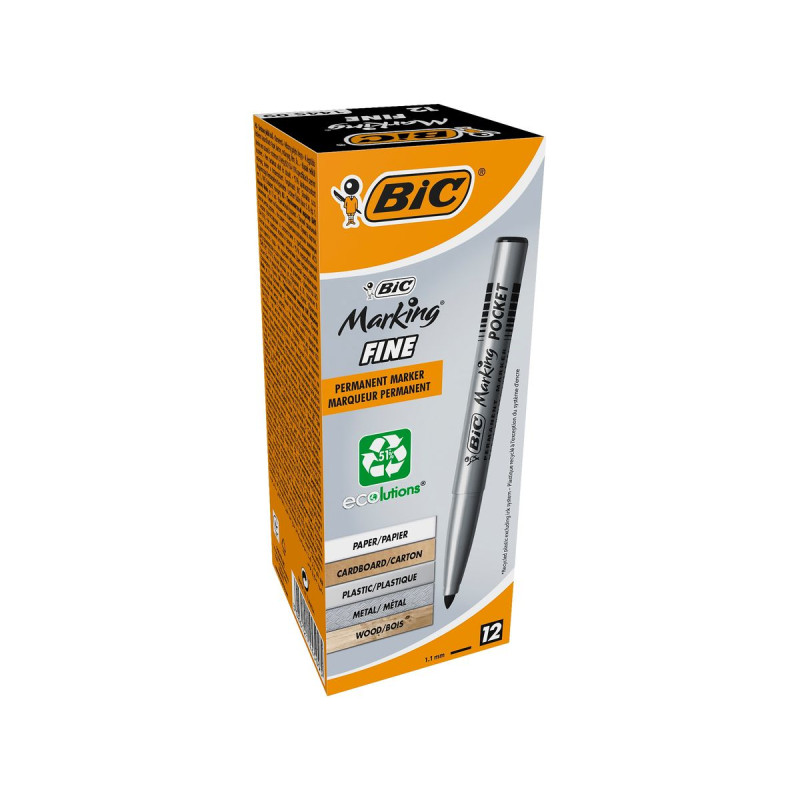 BIC Marqueur Permanent Noir Fine ECOlutions 144509