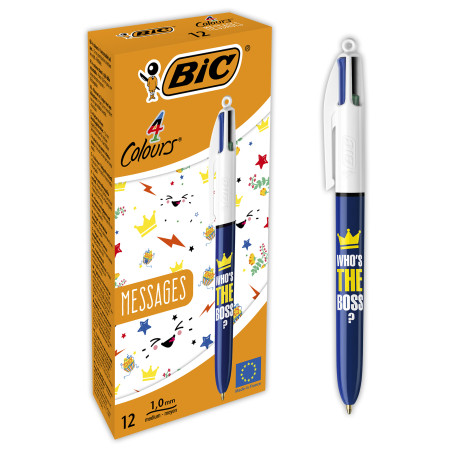 Bic Stylo 4 Couleurs Message Bte-12 992563