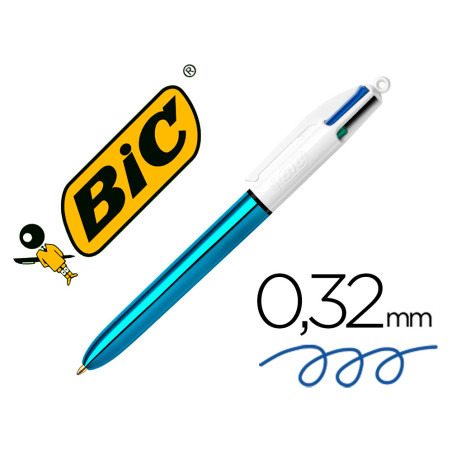 Bic Stylo 4 Couleurs Shine Bleu BTE-12 982874
