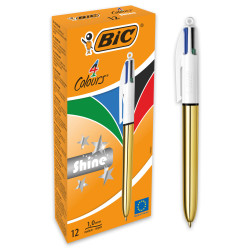 Bic Stylo 4 Couleurs Shine Gold 982878