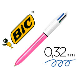 Bic Stylo 4 Couleurs Shine Rose Bte-12 982875