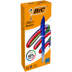 BIC Stylo 4 Couleurs Smooth Irisé Bleu 524091