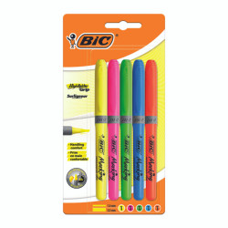 Bic Surligneur Brite Liner Grip Assorti x5 S951344