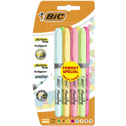 BIC Surligneurs Grip Pointe Fine Pastel x8 S968471