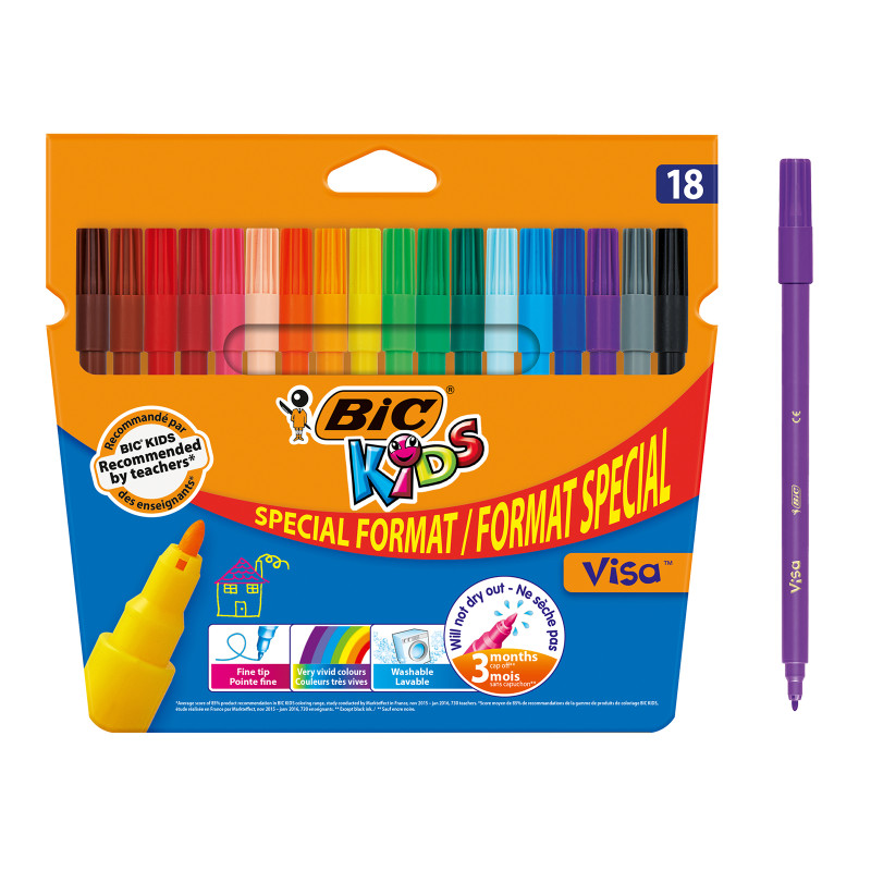 BIC Kids Feutres de Coloriage 18 Couleurs S9117381