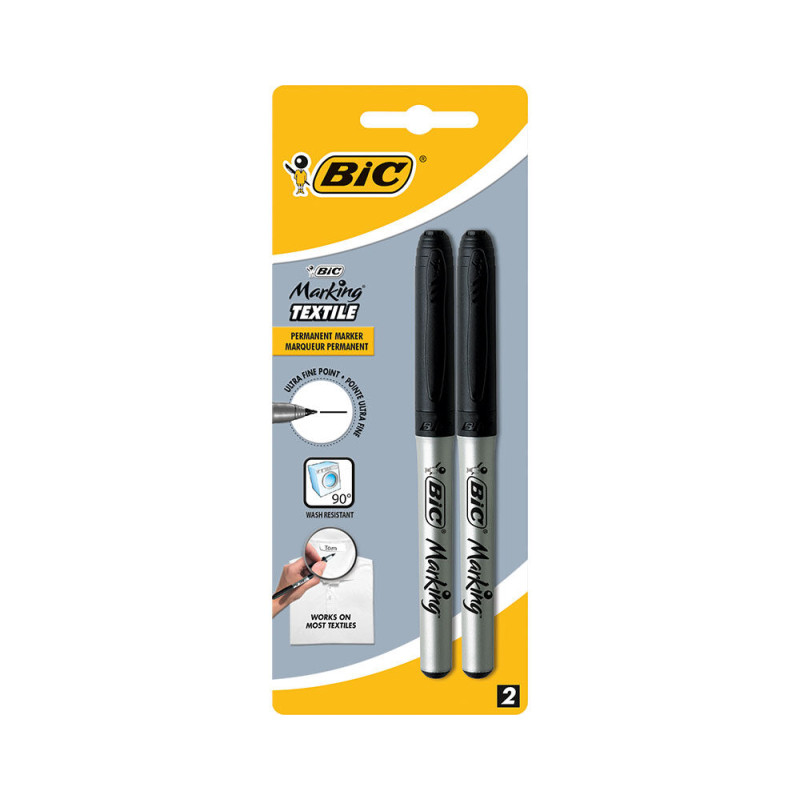 BIC Marqueurs Textile Permanent Noir S933872