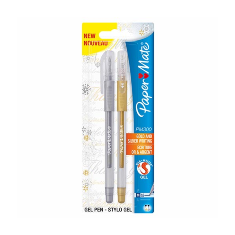 Paper Mate Stylos Gel Or et Argent S0916420