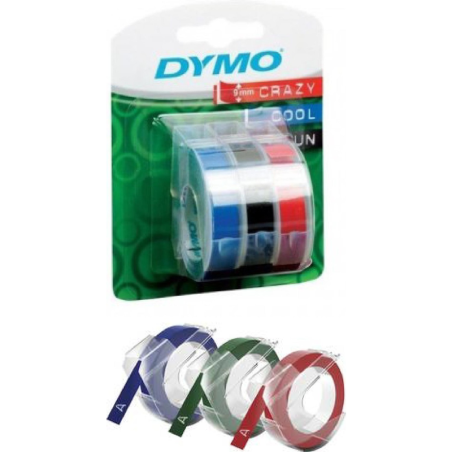 Dymo Ruban 9mm x 3m Noir/Bleu/Rouge S0847750