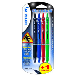 Pilot Stylo Acroball M Assortiment 3+1 S020328