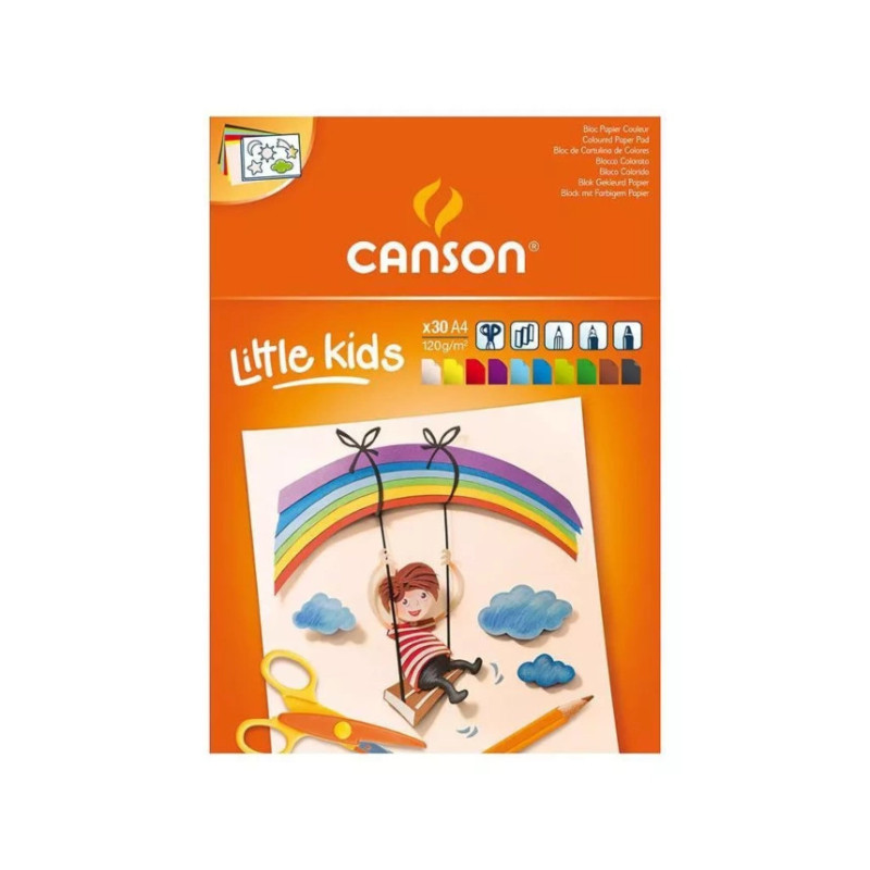Canson Bloc Enfant 2 Ans+ 30 Feuilles 10 Couleurs A4 120g