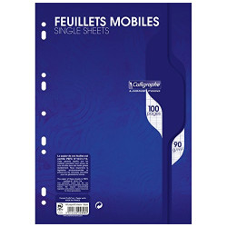 Clairefontaine Feuillets Mobiles A4 100P Seyès Blanc 90g 2396