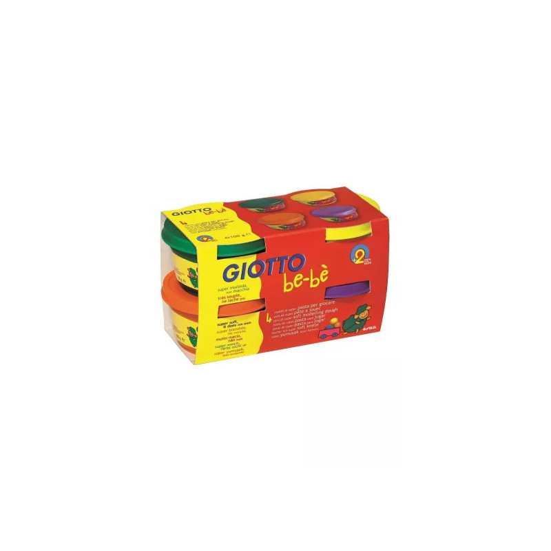 Giotto be-bè Pâte à jouer 4x100g Violet/Jaune/Orange/Vert S464903